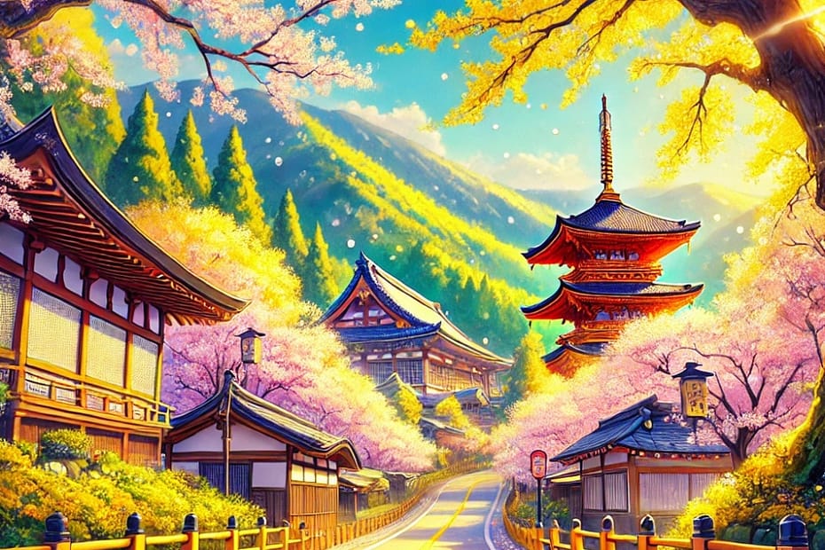 Yellow Spring Road Japan